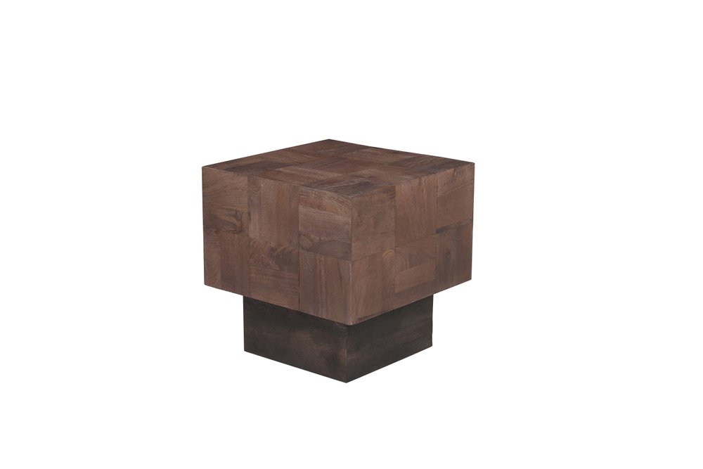 22" Black And Brown Solid Wood Square End Table