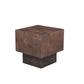 22" Black And Brown Solid Wood Square End Table