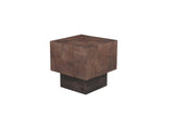 22" Black And Brown Solid Wood Square End Table