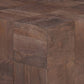 22" Black And Brown Solid Wood Square End Table
