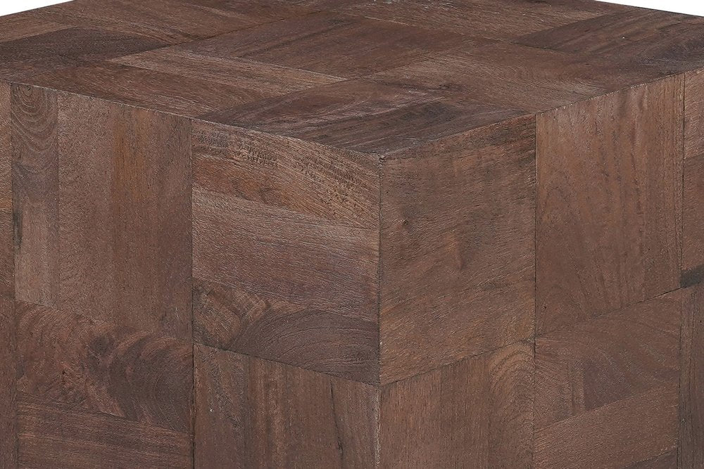 22" Black And Brown Solid Wood Square End Table