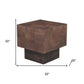22" Black And Brown Solid Wood Square End Table