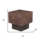 22" Black And Brown Solid Wood Square End Table