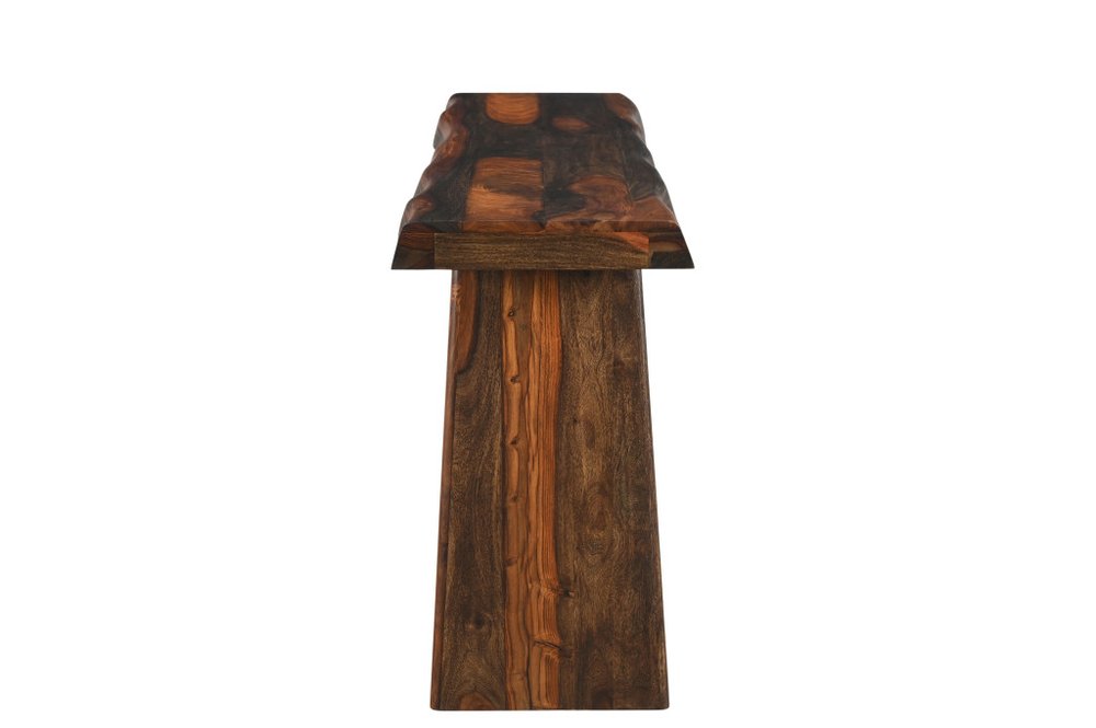 60" Dark Brown Solid Wood Frame Console Table