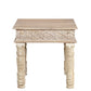 24" Natural Distressed Solid Wood Square End Table