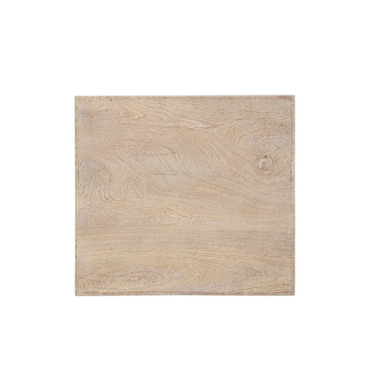 24" Natural Distressed Solid Wood Square End Table