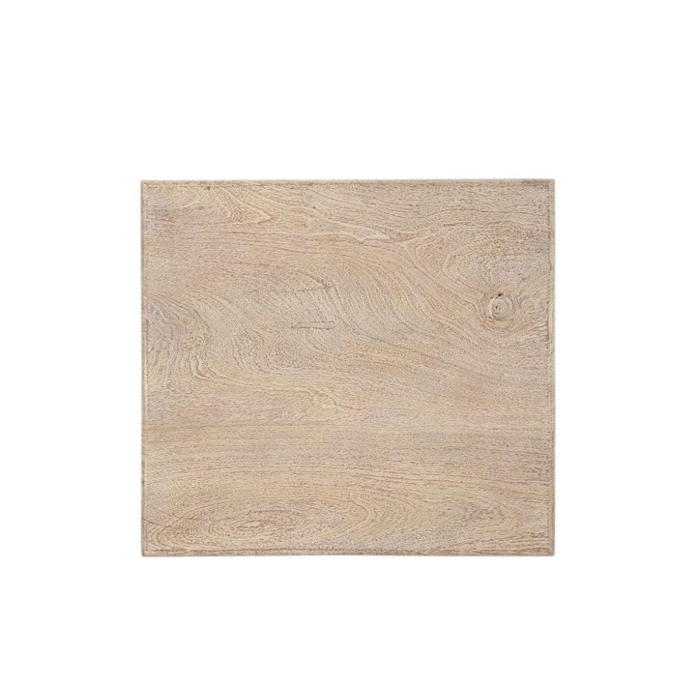 24" Natural Distressed Solid Wood Square End Table