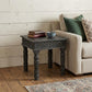 24" Black Distressed Solid Wood End Table