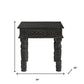 24" Black Distressed Solid Wood End Table