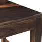 Set of Two Dark Brown Solid Wood Ladder Back Dining Side Chairs