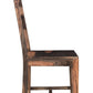Set of Two Dark Brown Solid Wood Ladder Back Dining Side Chairs