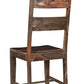 Set of Two Dark Brown Solid Wood Ladder Back Dining Side Chairs