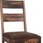 Set of Two Brown Upholstered Seat Ladder Back Dining Side Chairs