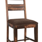 Set of Two Brown Upholstered Seat Ladder Back Dining Side Chairs