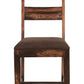 Set of Two Brown Upholstered Seat Ladder Back Dining Side Chairs