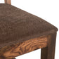 Set of Two Brown Upholstered Seat Ladder Back Dining Side Chairs