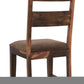 Set of Two Brown Upholstered Seat Ladder Back Dining Side Chairs