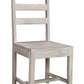 Set of Two White Wood Ladder Back Dining Side Chairs