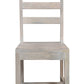 Set of Two White Wood Ladder Back Dining Side Chairs