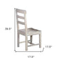 Set of Two White Wood Ladder Back Dining Side Chairs