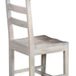 Set of Two White Wood Ladder Back Dining Side Chairs