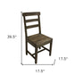 Set of Two Dark Brown Wood Ladder Back Dining Side Chairs