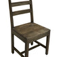 Set of Two Dark Brown Wood Ladder Back Dining Side Chairs