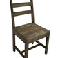 Set of Two Dark Brown Wood Ladder Back Dining Side Chairs