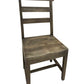 Set of Two Dark Brown Wood Ladder Back Dining Side Chairs