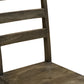 Set of Two Dark Brown Wood Ladder Back Dining Side Chairs