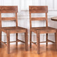 Set of Two Brown Wood Ladder Back Dining Side Chairs