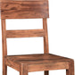 Set of Two Brown Wood Ladder Back Dining Side Chairs