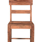 Set of Two Brown Wood Ladder Back Dining Side Chairs