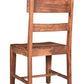 Set of Two Brown Wood Ladder Back Dining Side Chairs