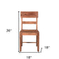 Set of Two Brown Wood Ladder Back Dining Side Chairs