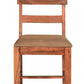 Set of Two Brown Upholstered Fabric Slat Back Dining Side Chairs