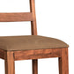 Set of Two Brown Upholstered Fabric Slat Back Dining Side Chairs