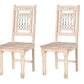 Set of Two White Wood Slat Back Dining Side Chairs