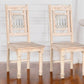 Set of Two White Wood Slat Back Dining Side Chairs