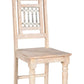 Set of Two White Wood Slat Back Dining Side Chairs