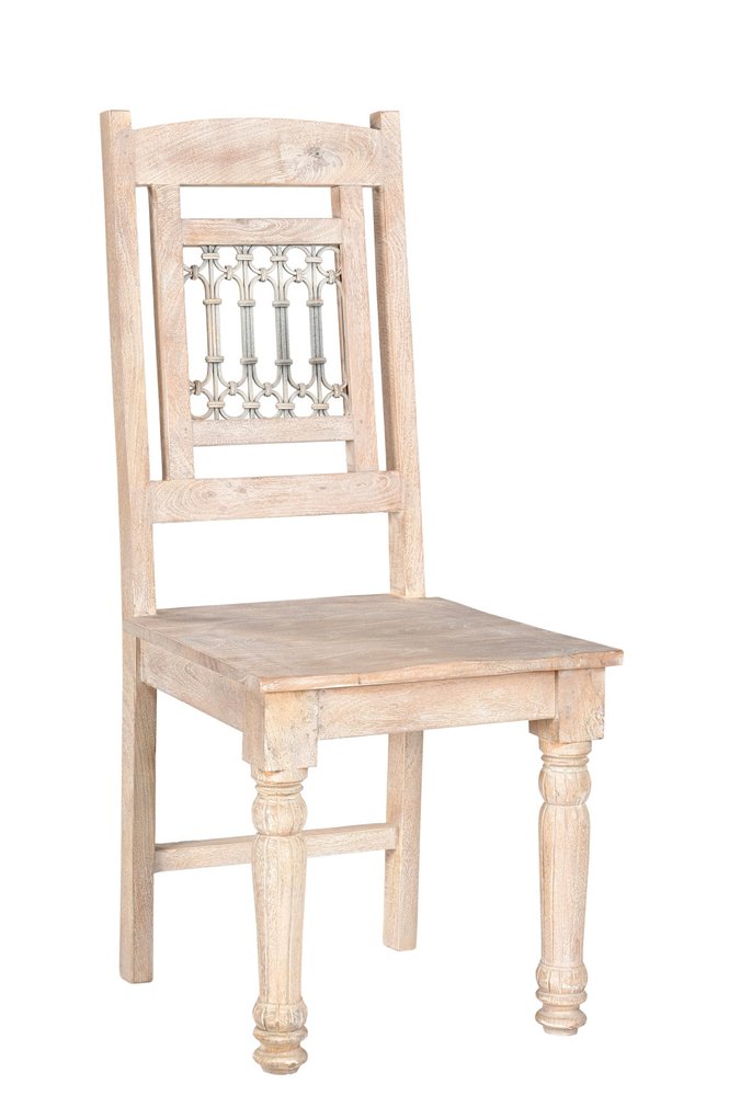 Set of Two White Wood Slat Back Dining Side Chairs