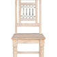Set of Two White Wood Slat Back Dining Side Chairs
