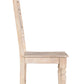 Set of Two White Wood Slat Back Dining Side Chairs