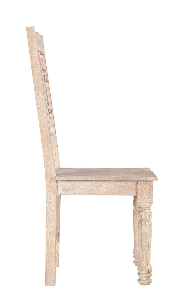 Set of Two White Wood Slat Back Dining Side Chairs