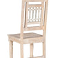 Set of Two White Wood Slat Back Dining Side Chairs