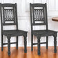 Set of Two Black Wood Slat Back Dining Side Chairs
