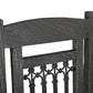 Set of Two Black Wood Slat Back Dining Side Chairs