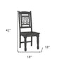 Set of Two Black Wood Slat Back Dining Side Chairs