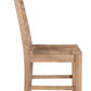 Set of Two Brown Solid Wood Ladder Back Dining Side Chairs