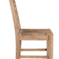 Set of Two Brown Solid Wood Ladder Back Dining Side Chairs